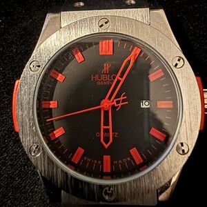 Hublot Silver and Red Smartwatch